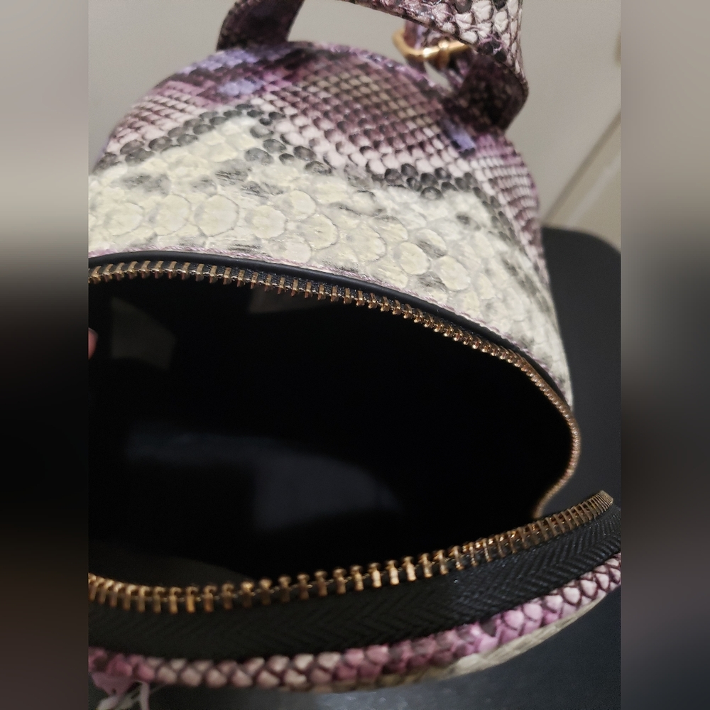 Icing Purple Faux Snakeskin Small Backpack - Picture 7 of 7